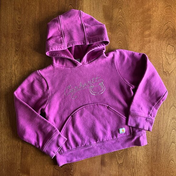 Carhartt fuchsia horseshoe hoodie M 8-10 - Picture 1 of 10